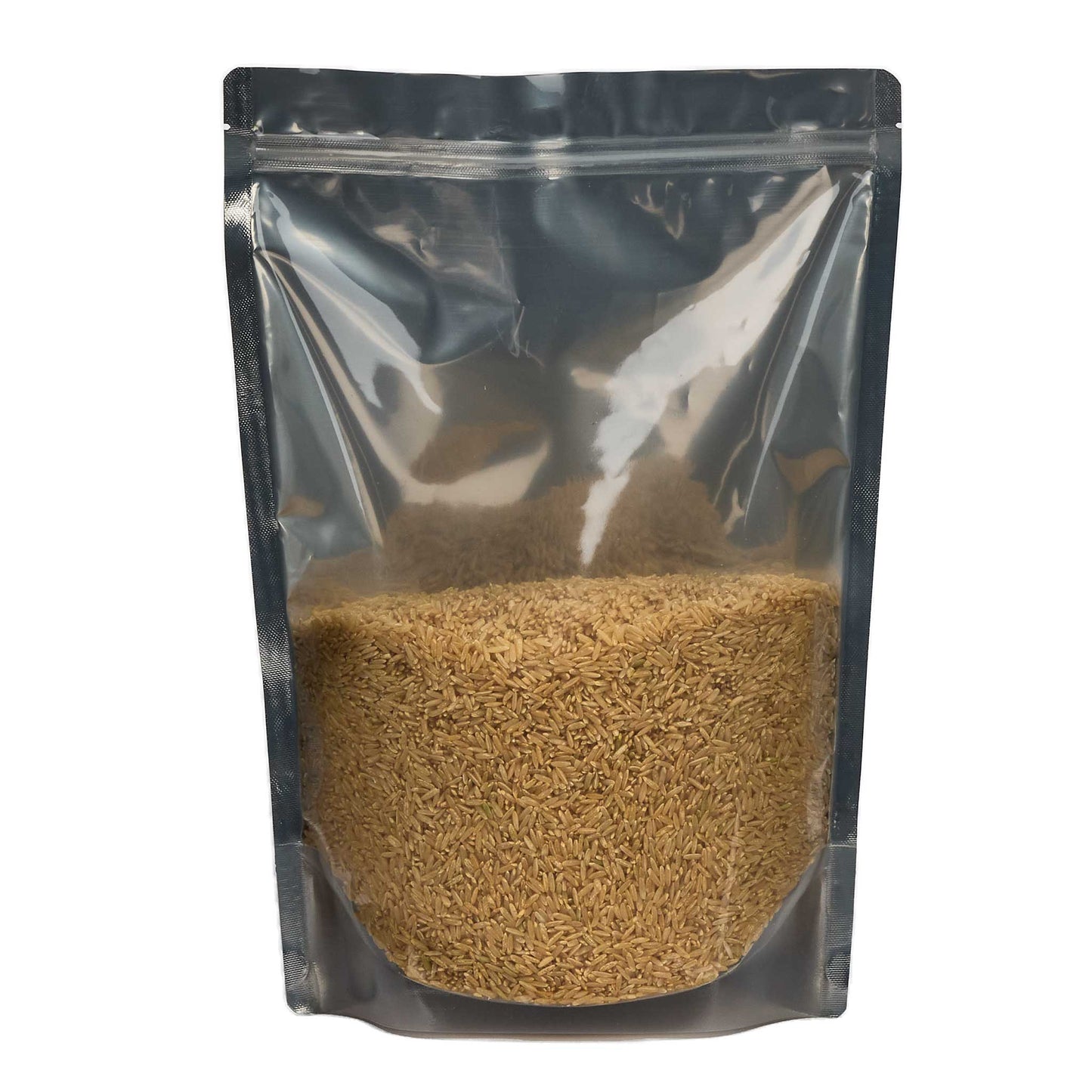 Clear Front Foil/ Black Back Stand Up Pouches w/ Resealable Zip & Tear Notches