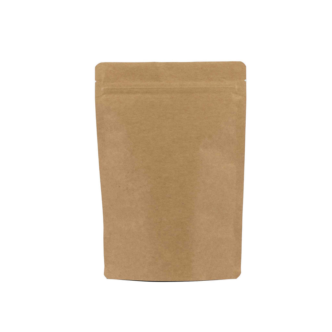 Kraft Paper Stand Up Pouch with Resealable Zip & Tear Notch