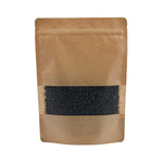 Load image into Gallery viewer, Matte Kraft Paper Stand Up Pouch w/ Rectangular &amp; Frosted Window
